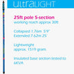 Ultra Light S Non-Anti-Spin 5-Section 25ft Window Cleaning Pole