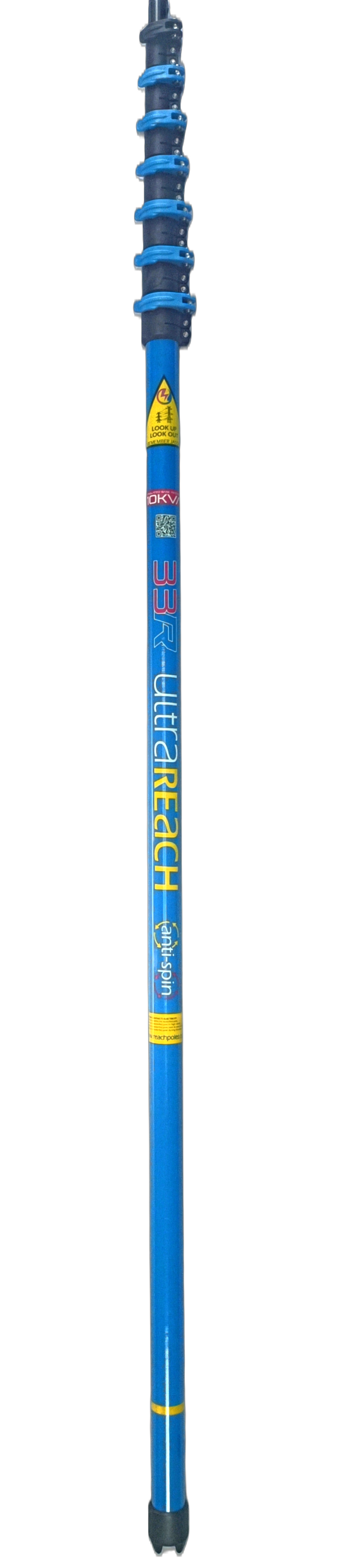 UltraReach anti-spin 6-section 33ft window cleaning pole