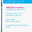 Ultra Light S Non-Anti-Spin 7-Section Compact 34ft Window Cleaning Pole