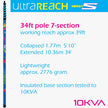 UltraReach 34S Non-Anti-Spin 7-Section Compact 34ft Window Cleaning Pole