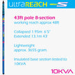 UltraReach 43S Non-Anti-Spin 8-Section 43ft Window Cleaning Pole